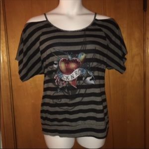 Torrid Cold Shoulder Rock N’ Roll Rhinestone Top